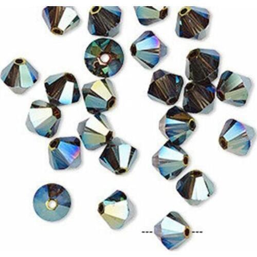 BEAUCHAMP 4mm 100pcs/lot Violet AB Color Plating Crystal Beads Bicone Earrings Bracelet Bow Knot Headband Bead Jewelry Findings