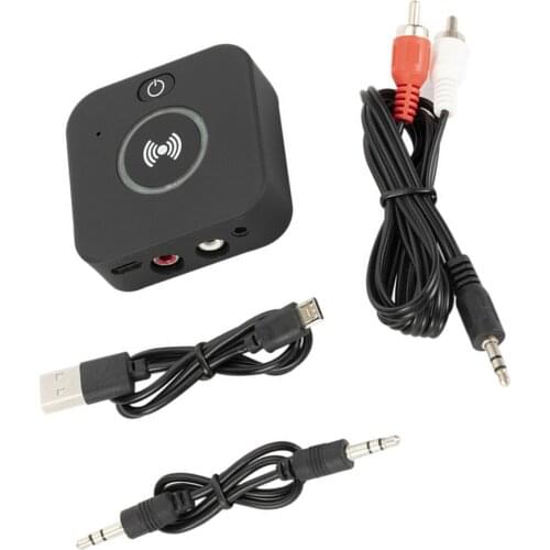 Wireless Audio Receiver Transmitter 3.5mm 2RCA Jack BT 5.0 Wireless HiFi Stereo Audio Adapter For Car Stereo Speaker Black