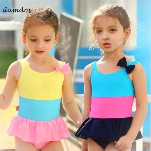 Bikini 2019 Children Two Piece Suit Swimsuit Cover up for Girls Swimwear Biquini UPF50+ UV protected Beach Dress Girls Clothes