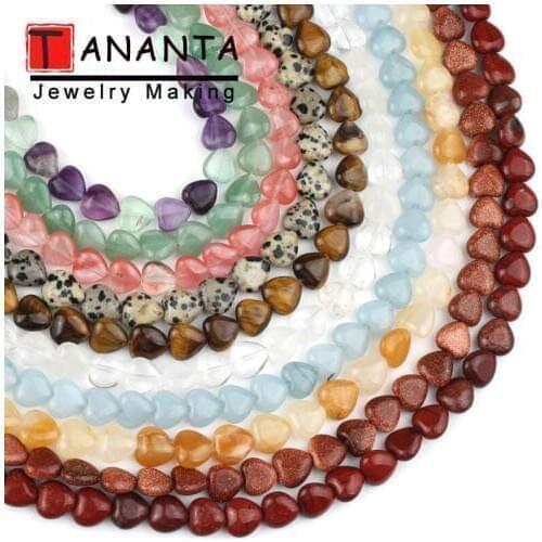 10x10mm Love Heart Shape Natural Stone Beads For Jewelry Making DIY Charm Women Bracelets Necklace Jewellery Accessories 15 Inch