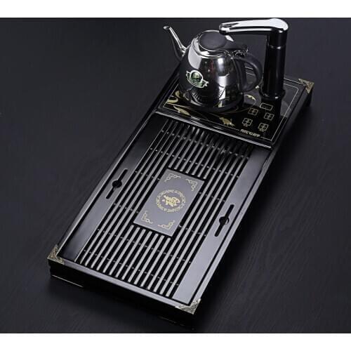 Solid wood tea tray Two in one automatic water and electricity tea stove tea table drawer type drainage kungfu tea tray WF