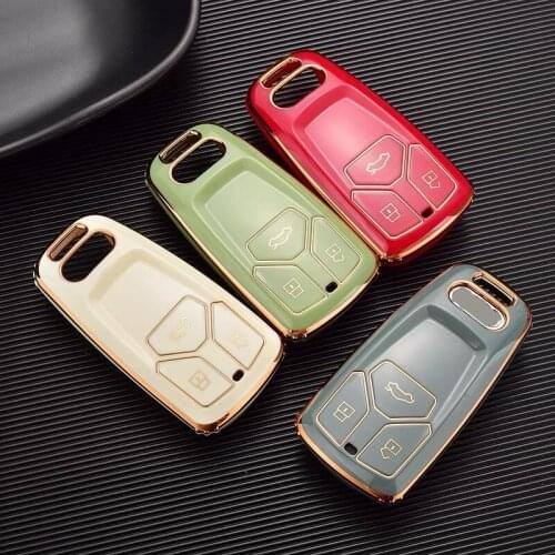 Car Key Cover Keychain for Audi A8L A5 SQ5 S5 S6 RS7 S8 B9 R8 8S TDI Quattro Car Styling Interior Accessories Key Ring