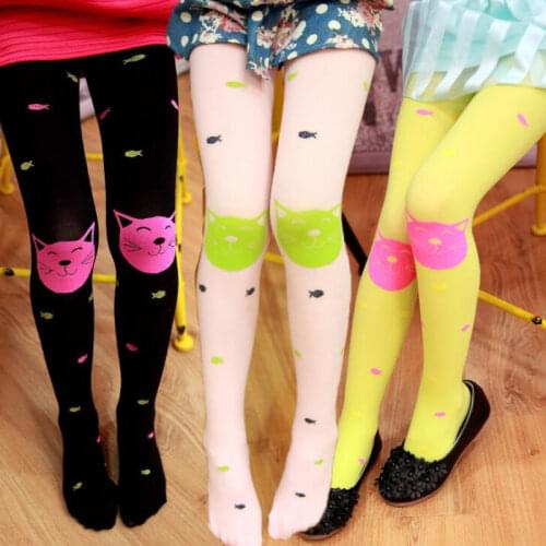 Lytwtws Baby Girl Spring autumn Cartoon Cat Children Kids Tights Pantyhose Stockings clothes Toddlers ballet