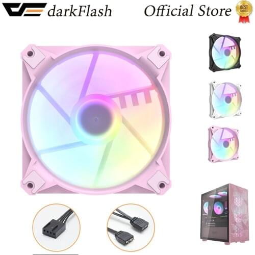 DarkFlash CX6 Computer Case Fan 4pin PWM Tuning Fan 3pin 5v ARGB 120mm Addressable RGB ARGB Cooling Fans For Computer Case