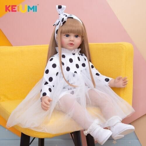 KEIUMI Reborn Baby Dolls Menina 60 cm Realistic Dress Up Toddler Toys DIY For Kid Christmas Gift Playmate Sets Birthday Surprise