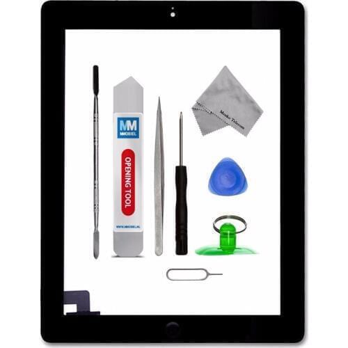 For IPAD 2 white/black Digitizer Touch Screen Front Display Glass Assembly - Includes Home Button and flex + Camera Hold
