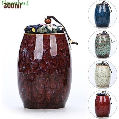 Portable Ceremic Porcelain Tea Caddies Teaware Cremation Urn Funeral Pet Cat Dog Memorial Keepsake Ashes Container Jar