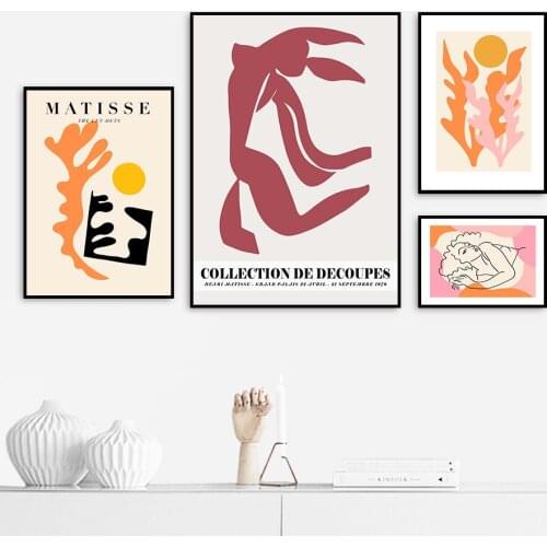 Colorful Matisse Abstract Line Girl Sun Wall Art Canvas Painting Nordic Posters And Prints Wall Pictures For Living Room Decor