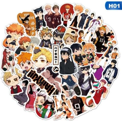 50 pcs/pack Manga Haikyuu!! Anime Stickers For Laptop Travel Luggage DIY Scrapbooking Diary Photos Albums Decoration