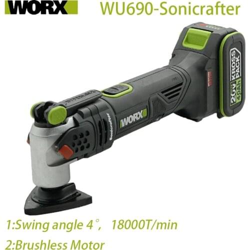 Worx Wu690 Multi Function Oscillating Tool 20v Brushless Motor Variable Speed Renovator Share worx green battery plaform