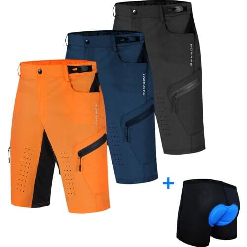WOSAWE Mens Cycling Shorts Mountain Bike Downhill Shorts Loose Outdoor Sports Riding Running Road MTB Bicycle Short Trousers