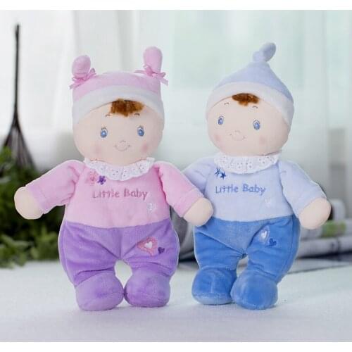 Stuffed soft kawaii Toy for Baby bebe Kids Pink Small Doll Soft Doll with Bell For Girls Boys, 9.5"