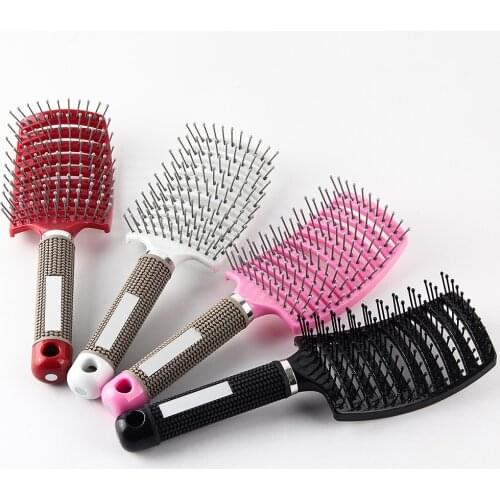 Nylon Hairbrush Anti Klit Haarborstel Womens Hair Brush Tangles Hair Comb Magic Haarborstel Klitten Scalp Massger