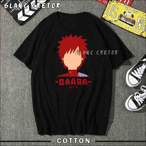 2021 New T Shirt Unisex Gaara Anime T-Shirt Short Sleeve Printed Tee Shirt Men Harajuku Casual Tee Tops