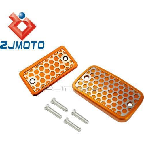 Orange Motorcycle Aluminum Brake Clutch Fluid Reservoir Cover For 690 SMC 2008-2012 Master Cylinder Cap