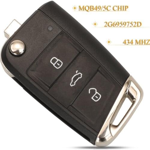 Kuttery 3 Buttons Original Remote Car Key Fob 434mhz MQB49/5C Chip 2G6959752D For For VW Volkswagen POLO 2017