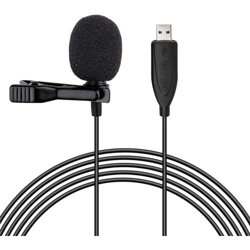 Portable USB Mini Microphone Lapel Lavalier Mic Clip-on External Microphones for Laptop computer Recording Chat