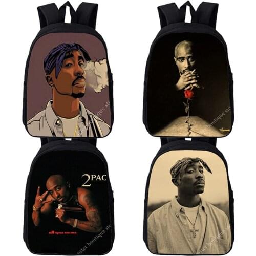 Gangsta Rap 2Pac Tupac Backpack For Boys Girls School Backpacks Children School Bookbags Teenage Daily Knapsack Travel Rucksack