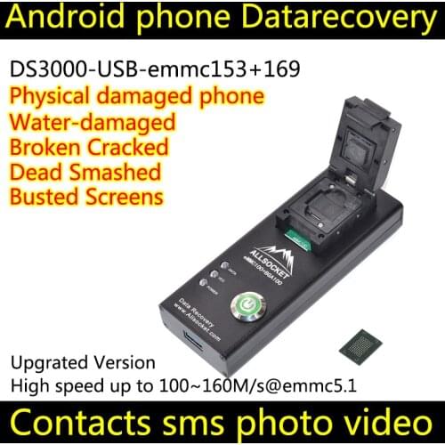 EMMC100 socket with USB3.0 Interface,for BGA100 testing, Nand flash 12x18mm 14x18mm 1.0mm eMMC Reader programmer socket Adapter