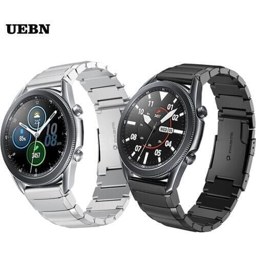 UEBN Metal Stainless steel Band For Samsung Galaxy Watch 3 41mm 45mm Strap Gear S3 WristBand Bracelet Accessories watchbands