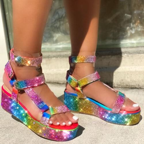 Lapolaka 2021 Brand Design Quality Bright Rhinestones Fashion INS Cozy Walking Summer Platform Sandals Leisure Shoes Women