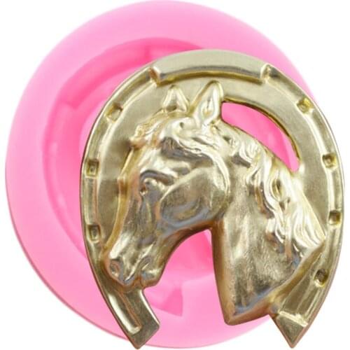 Horseshoe Silicone Mold Horse Chocolate Gumpaste Mould Fondant Cake Decorating Tools Polymer Clay Molds Kitchen Accessories