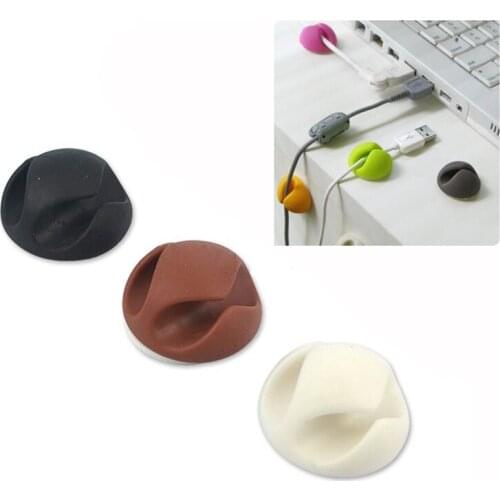 Silicone USB Cable Organizer Cable Winder Desktop Tidy Management Clips Cable Holder for Mouse Headphone Wire Organizer