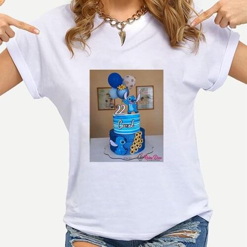 Disney Exquisite Stitch Women T-shirt Birthday Present Aesthetic Tee shirt Streetwear Hot Sale Clothing Branded Female Oversized