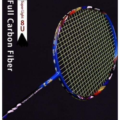 Ultralight 8U 62-65g Carbon Fiber Badminton Racket Strungs Professional Offensive Rackets G5 22-30lbs Bags String Racquet Sports