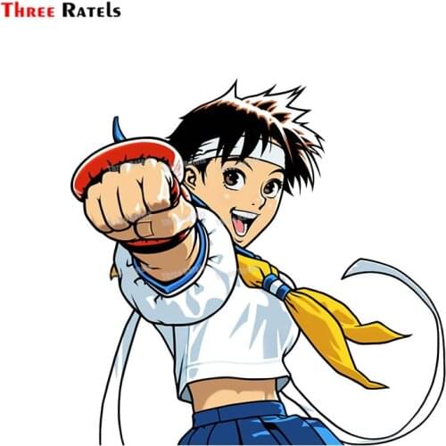 Three Ratels A6 Anime Cartoon Kasugano Sakura Fighter Sticker For Car-Styling Vinyl Auto Accessories Decal