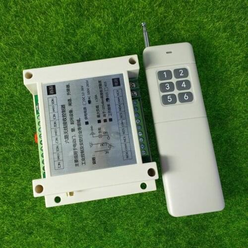 AC 110V 220V 6CH 10A RF Wireless Remote Control Switch System With 200M-3000M Long Distance Transmitter For Industrial Sector