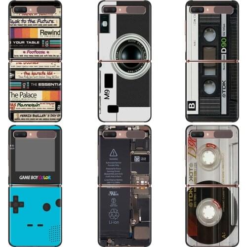 Retro Vintage Camera Case For Samsung Galaxy Z Flip Foldable Black Edge Coque Z Flip 5G Fold Shockproof Protective Phone Cover