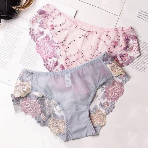 Women Panties Sexy Lace Thin Mesh Seamless Briefs Knickers Sexy Underwear Lingerie
