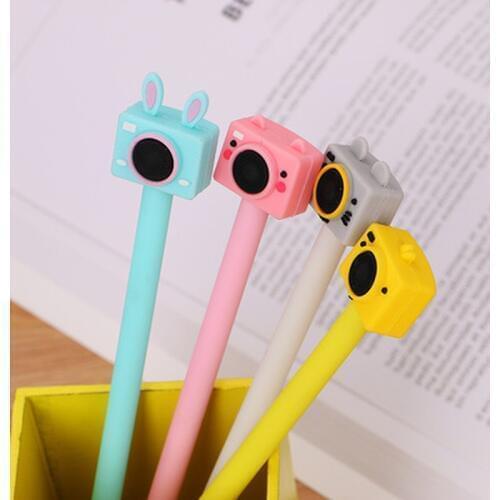 1pcs Camera Gel Pen Cute Stationary 0.38mm Student Kawaii Pen NoveltyBlack Gel Pens Cute Pens and Pencils Kawaii School Supplies