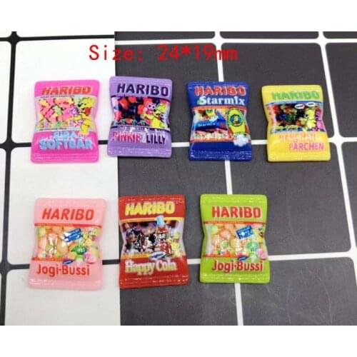 10pcs Mini Cute Simulation Candy Flatback Resin Cabochon Fake Food Scrapbook Kawaii DIY Embellishments Jewelry Accessories