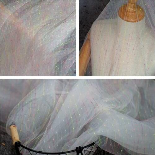 150cm Wide Color Raindrops Mesh Tulle Fabric High Quality Skirt Wedding Dress Decorative Baby Clothing DIY Window Curtain Fabric