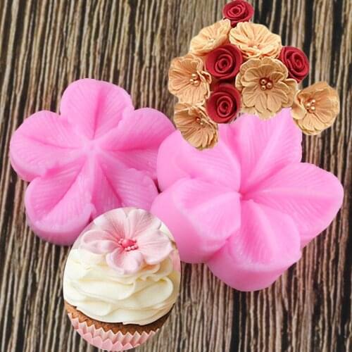2 Pcs Set Plum Petal Flower Leaf Veiner Silicone Mould Wedding Party Cake Decorating Tools Fondant Mold