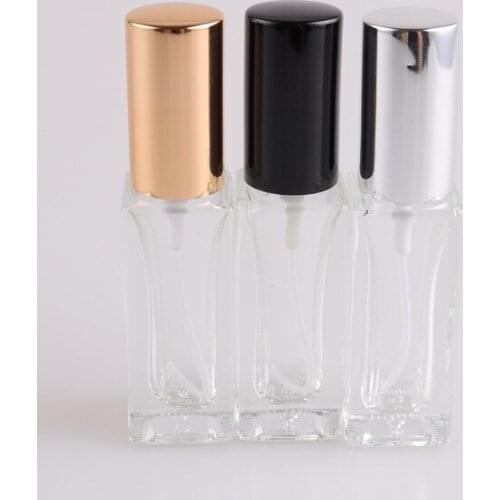 360pcs 5ml Clear Glass Refillable Bottom Square Glass Atomizer Perfume Bottle Cosmetic Empty Spray Bottle Packaging Container