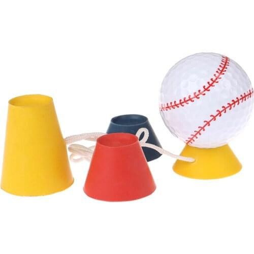 High Quality 4 In 1 Different Heights Golf Tees Golf Winter Rubber Tee Sports Rope Golf Ball Holder Drop Ship Golf Accessory