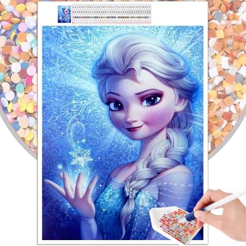 5D DIY Diamond Painting Cartoon Ice Princess Mosaic Embroidery Cross Stitch Kit Art Hobby Gift Round Square Rhinestone Home