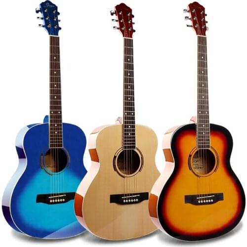 36-inch mini travel folk guitar 6-string spruce wood introductory teaching small guitar musical instrument