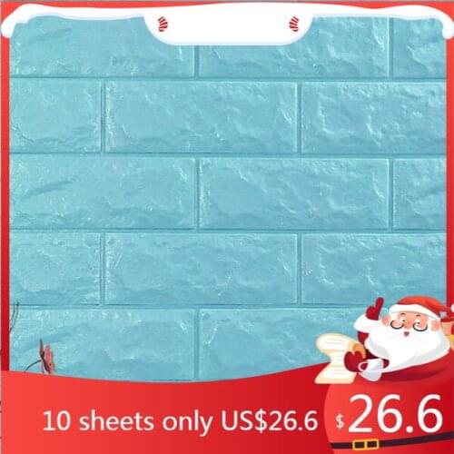 70*77cm Self Adhensive Wallpaper Foam 3D Tile Brick Wall Sticker Self-Adhesive DIY Wallpaper Panels Decor White 3D Stickers