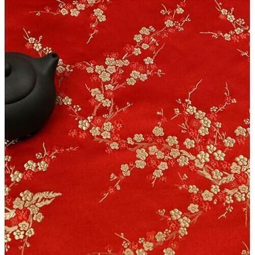 75cm*100cm Brocade fabric costume clothing COS clothing cheongsam Chinese style silk cloth fabric / brocade - Plum