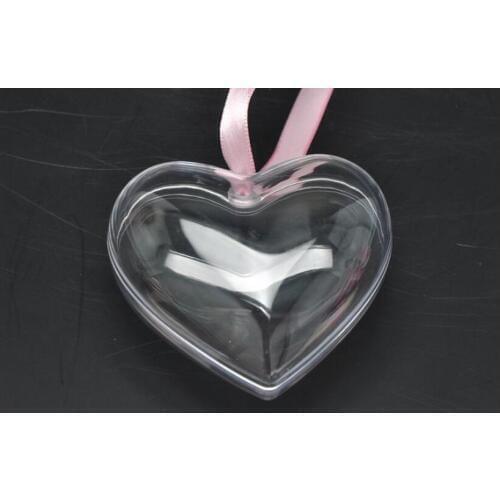 80MM Transparent Heart-Shape Christmas Ball Plastic Party Decoration Ball DIY Wedding Ball Pendant & Drop Ornaments
