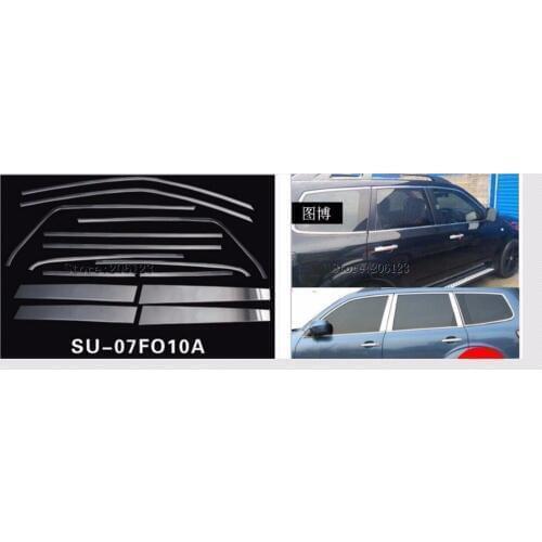 Car styling stainless steel glass window garnish pillar middle column trim hoods for subaru Forester 2008 2009 2010 2011 2012