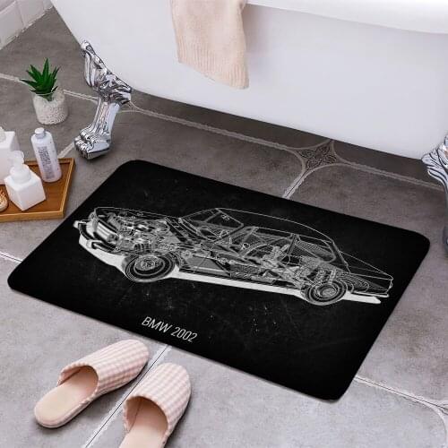 BMW 2002 Carpet Areas Rug Non-slip Floor Mat Rug 3D Printing Living Room Bedroom Door Mat Home Decoration