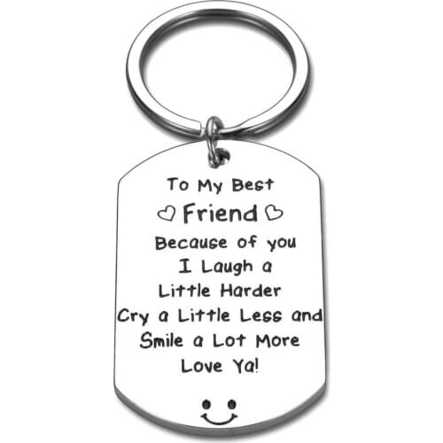 Thank You Keychain Christmas Gift for Best Friend BFF Sister My Best Friend Birthday Wedding Graduation Gift for Girls Woman