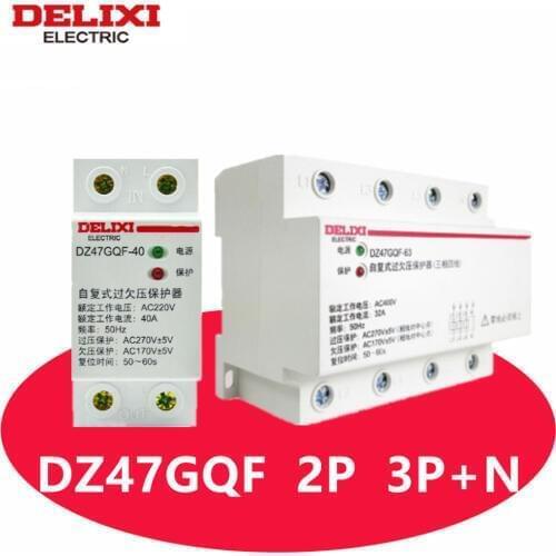 DELIXI Self Return Type Overvoltage Protector DZ47GQF-63 63A 32A 40A Overvoltage Undervoltage