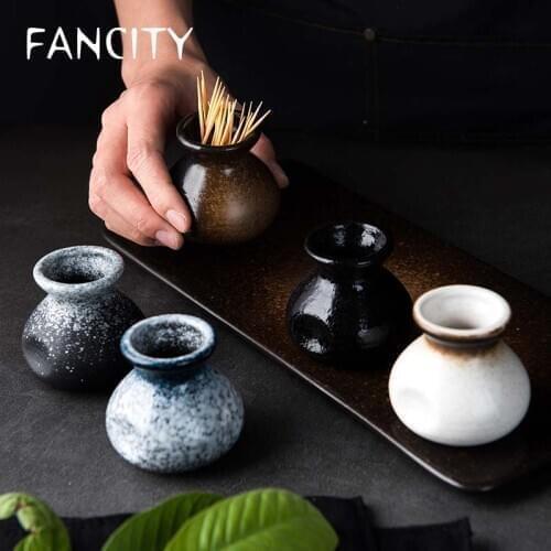FANCITY Toothpick holder Japanese-style cute household living room toothpick holder simple and convenient cotton swab storage bo