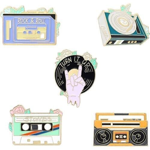 Disc Pins Enamel Brooches Badges For Women Radio Anime Pin Enamel Badges Womens Brooch For Clothes Metal Badges Pin Accessories